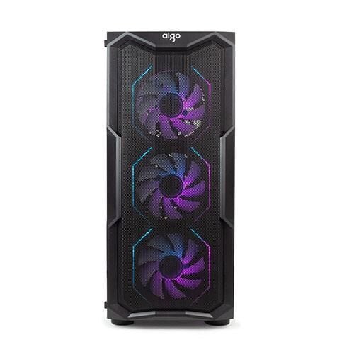 AIGO AQUARIUS Mesh 650W 80+ ARGB Mid Tower Kasa L17 ARGB Reverse Fans x3,REAR L17 ARGB fans x1