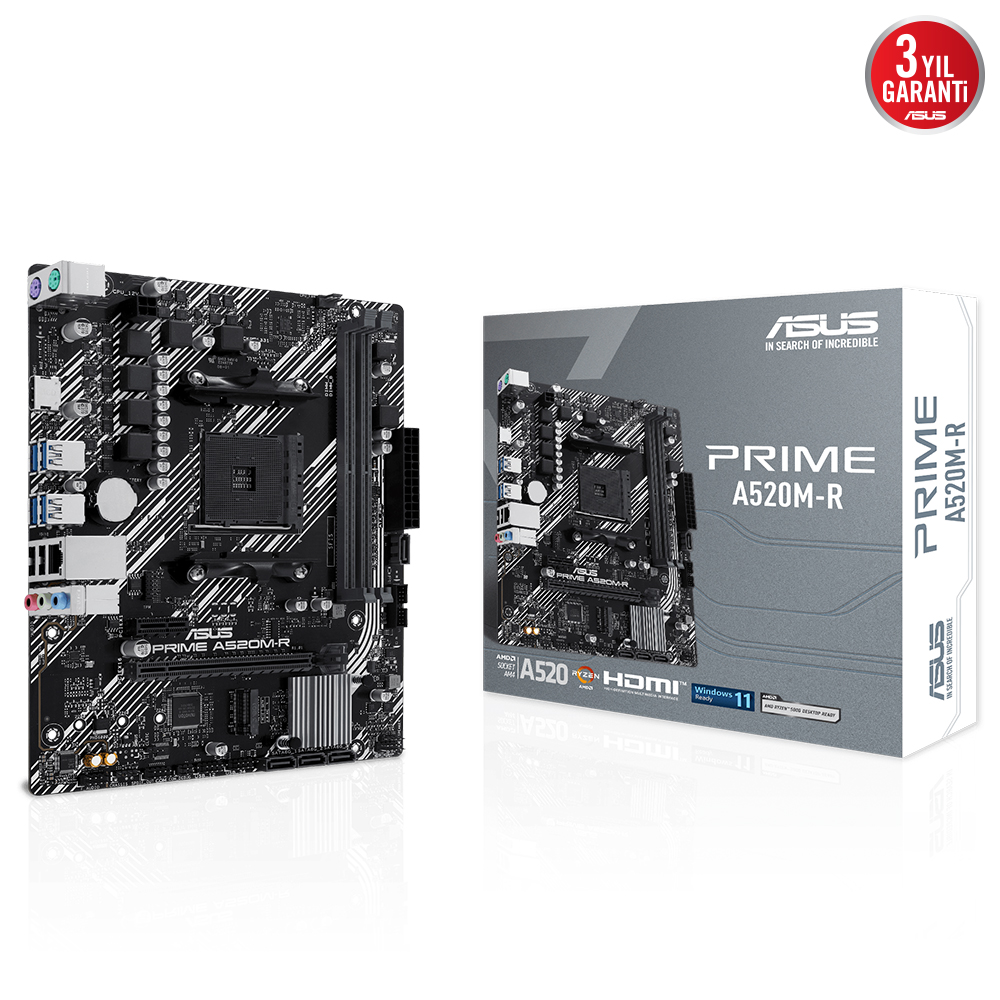 Asus PRIME A520M-R 5100Mhz OC DDR4 Soket AM4 M.2 H
