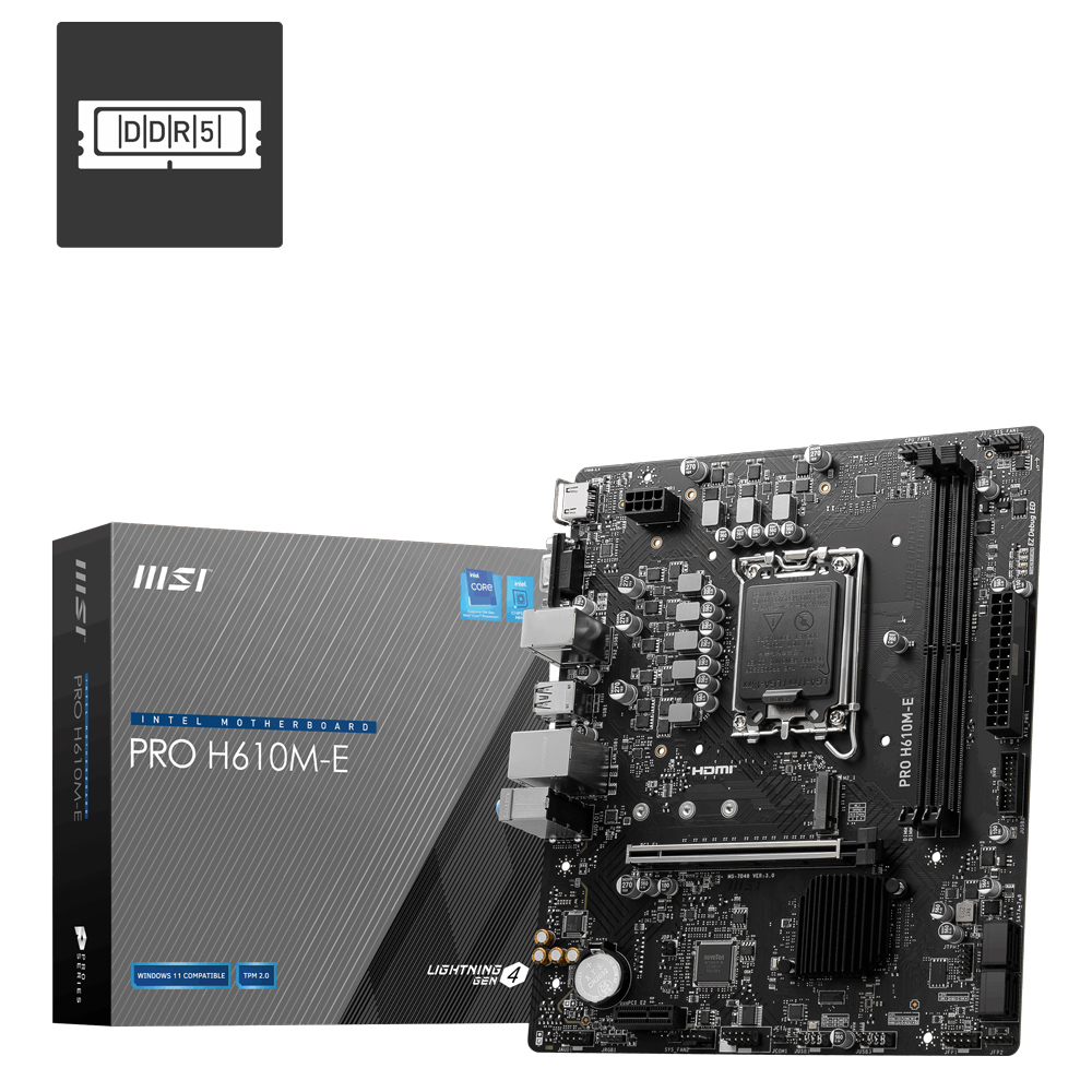 MSI PRO H610M-E DDR5 SOKET 1700 5600(OC)