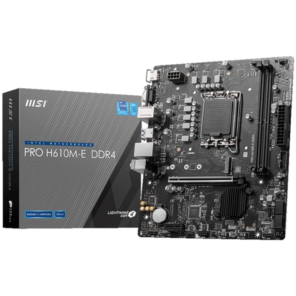 Msı Pro H610M-E 3200MHz DDR4 Soket 1700 M.2 HDMI VGA mATX Anakart