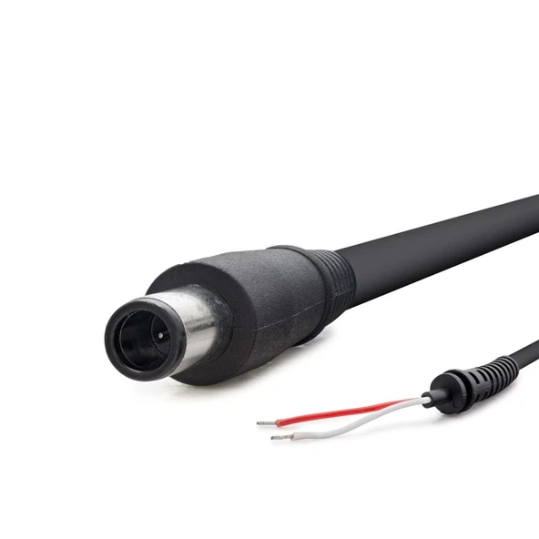 HADRON HDX5547 Laptop DC Jack Kablosu 4.5x3.0 mm 3 İletkenli 1.2 m - Siyah