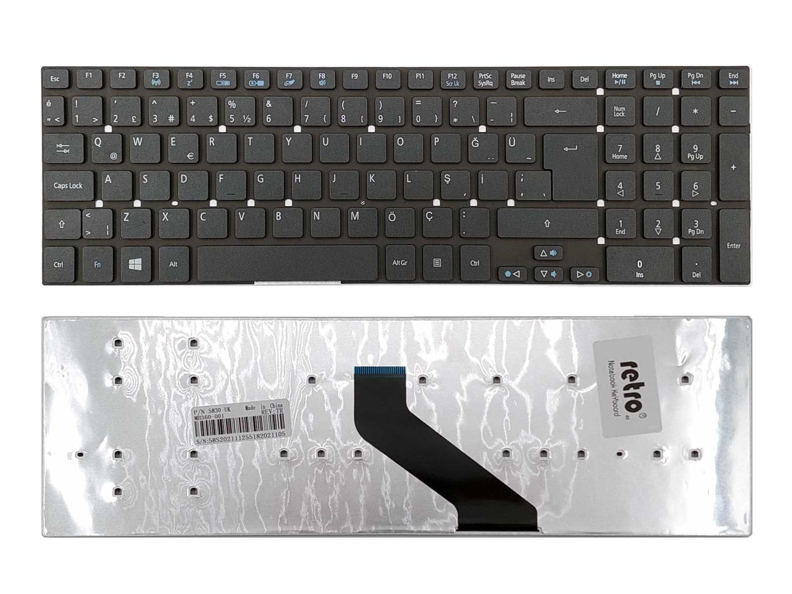 Acer Aspire 5755G Uyumlu Nb Klavyesi Siyah - TR