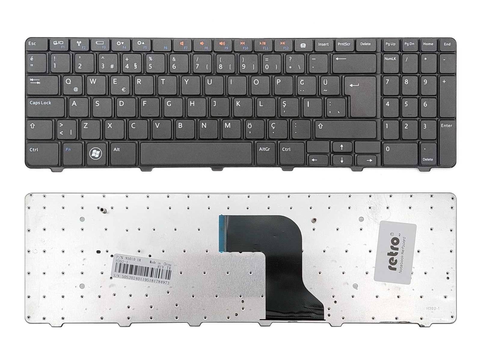 Dell Inspiron N5010 Uyumlu Notebook Klavyesi Siyah - TR