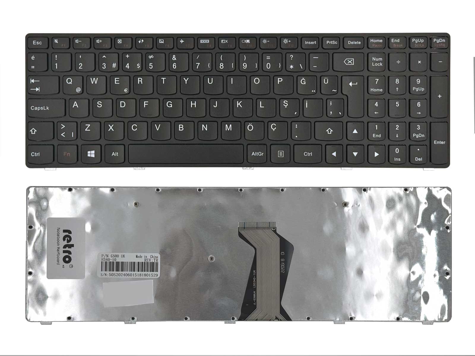 Lenovo G500 Uyumlu Notebook Klavyesi - Siyah - TR