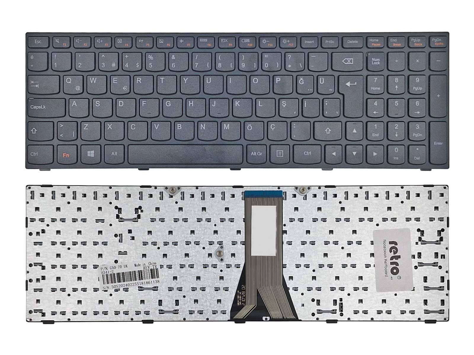 Lenovo G50-70 Uyumlu Notebook Klavyesi - Siyah - TR