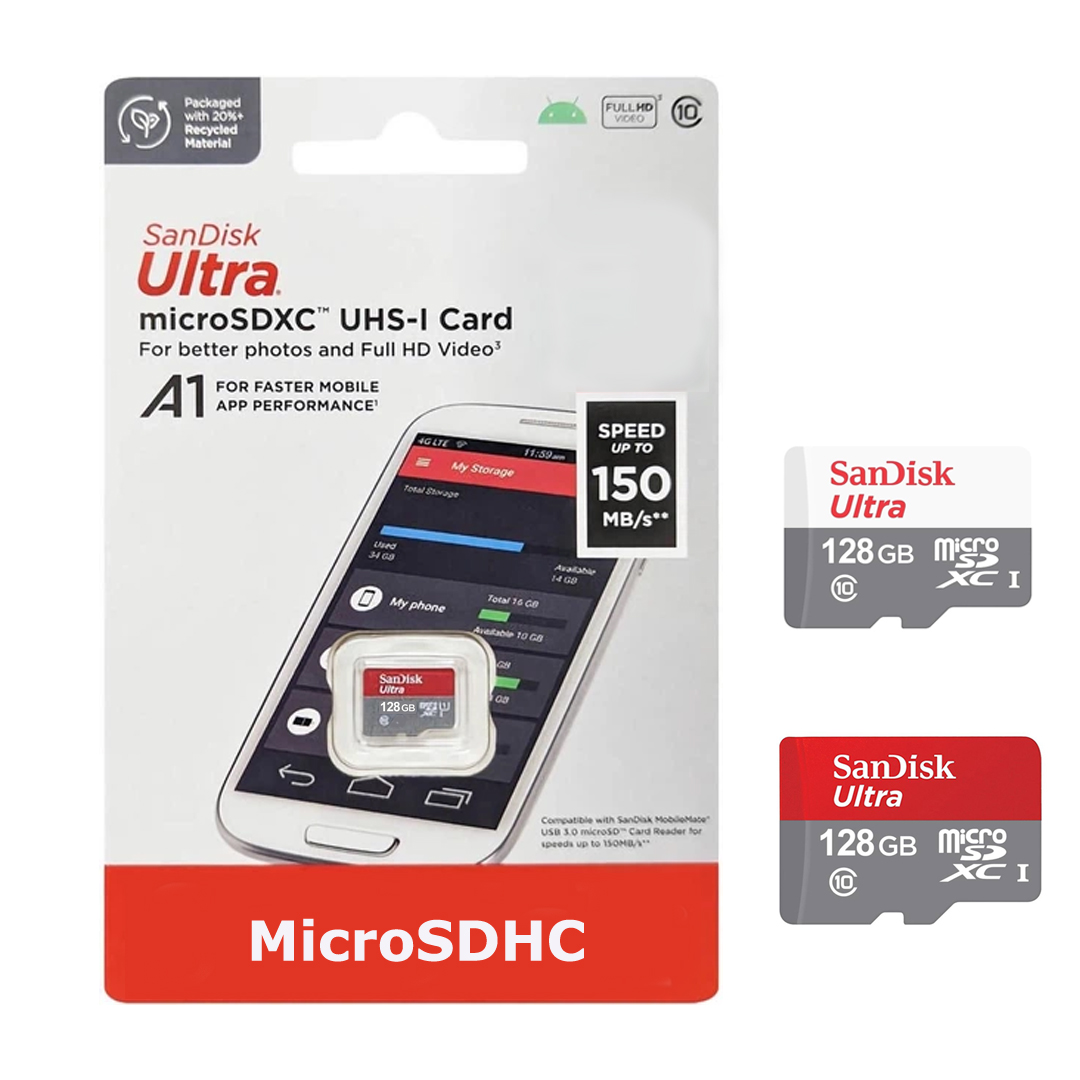 128GB Hafıza Kartı Micro SD Sandisk 10 Class XC-1