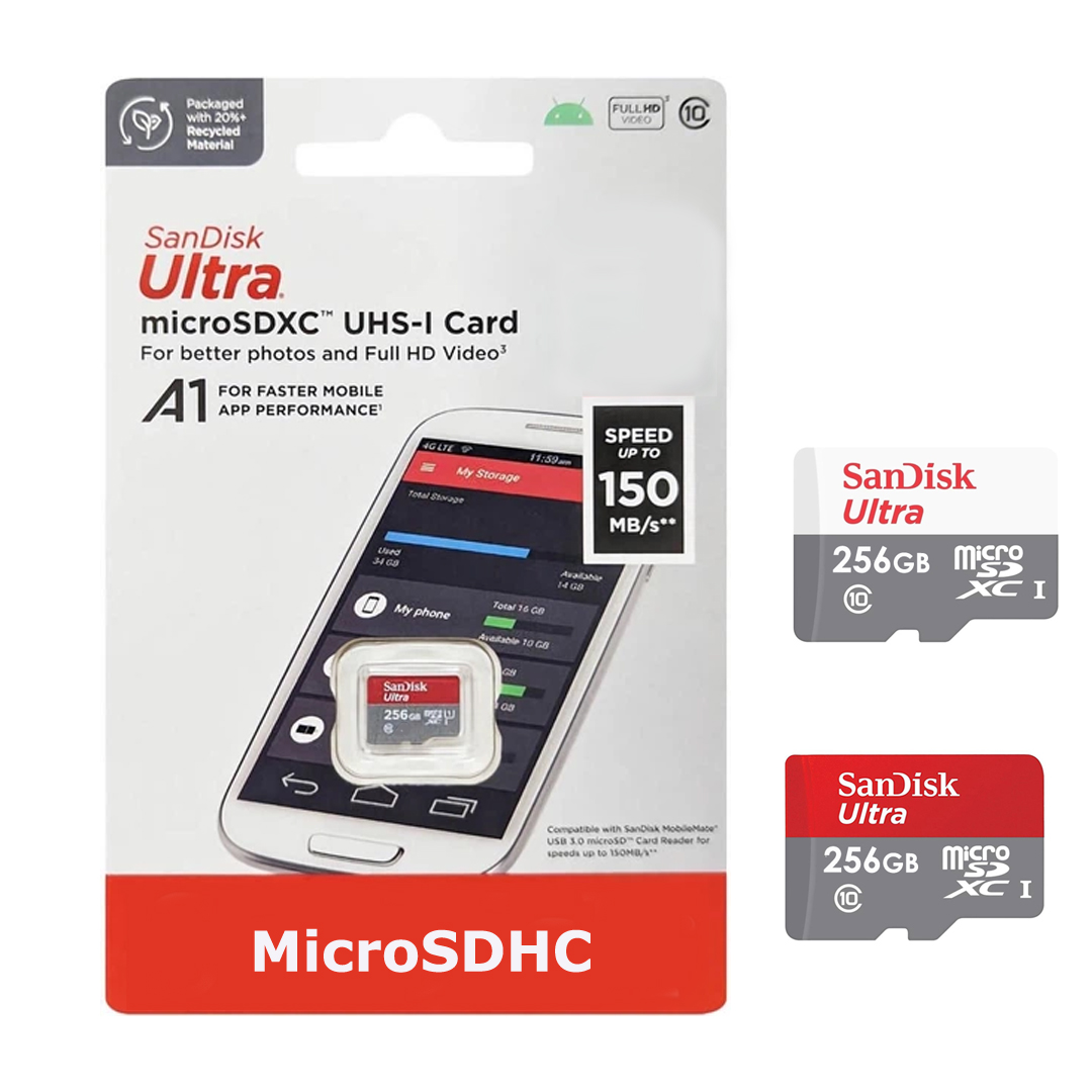 256GB Hafıza Kartı Micro SD Sandisk 10 Class XC-1