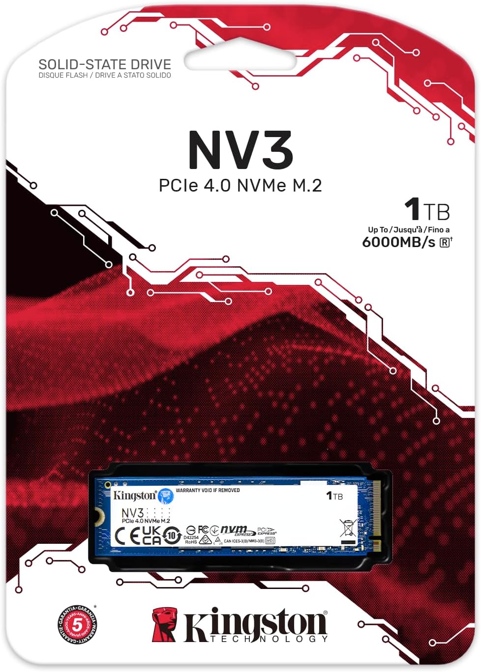 Kingston NV3 1TB SSD PCIe 4.0 m.2 NVMe SNV3S/1000G