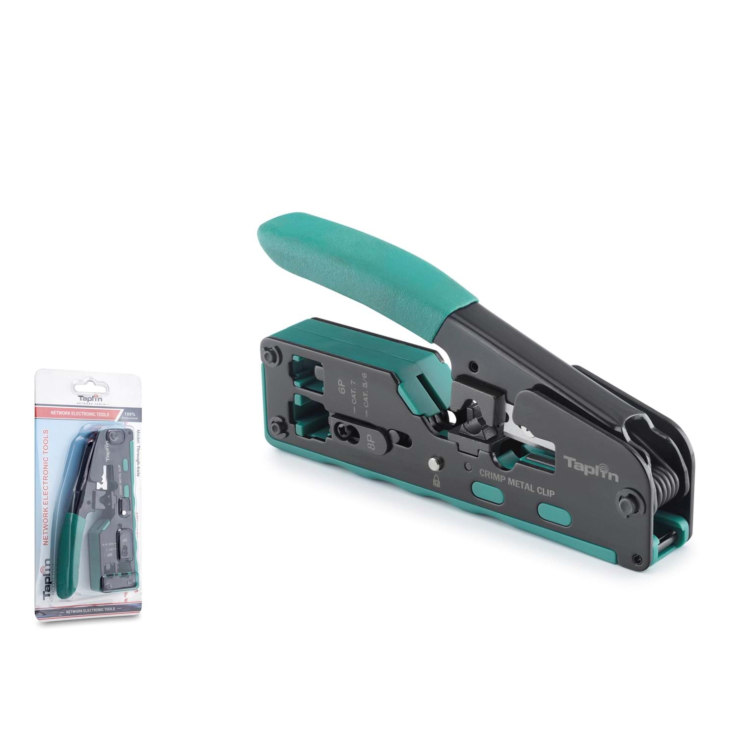 TAPLIN TK812 EZ RJ45 Network Sıkma Pensesi Cat6 Cat7 Yeşil Kırmızı