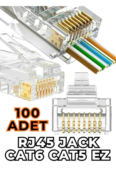DataForce Yeni Nesil RJ45 Cat6 Cat5 Delikli Ağ Konnektörü