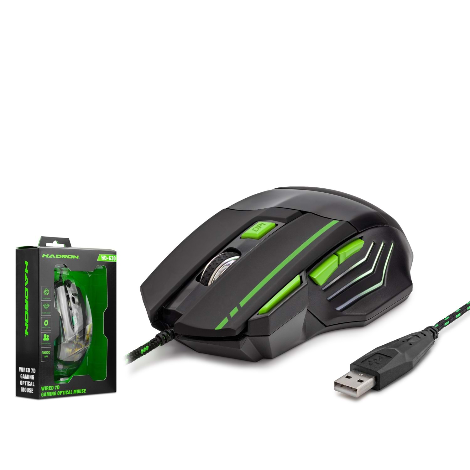 HADRON HDG30 LED Gaming Mouse 3600 DPI 7 Tuş Siyah