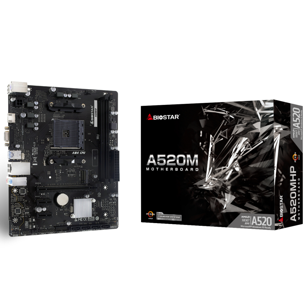 Biostar A520MHP 2.0 AMD AM4 DDR4 4400 HDMI VGA M2 mATX