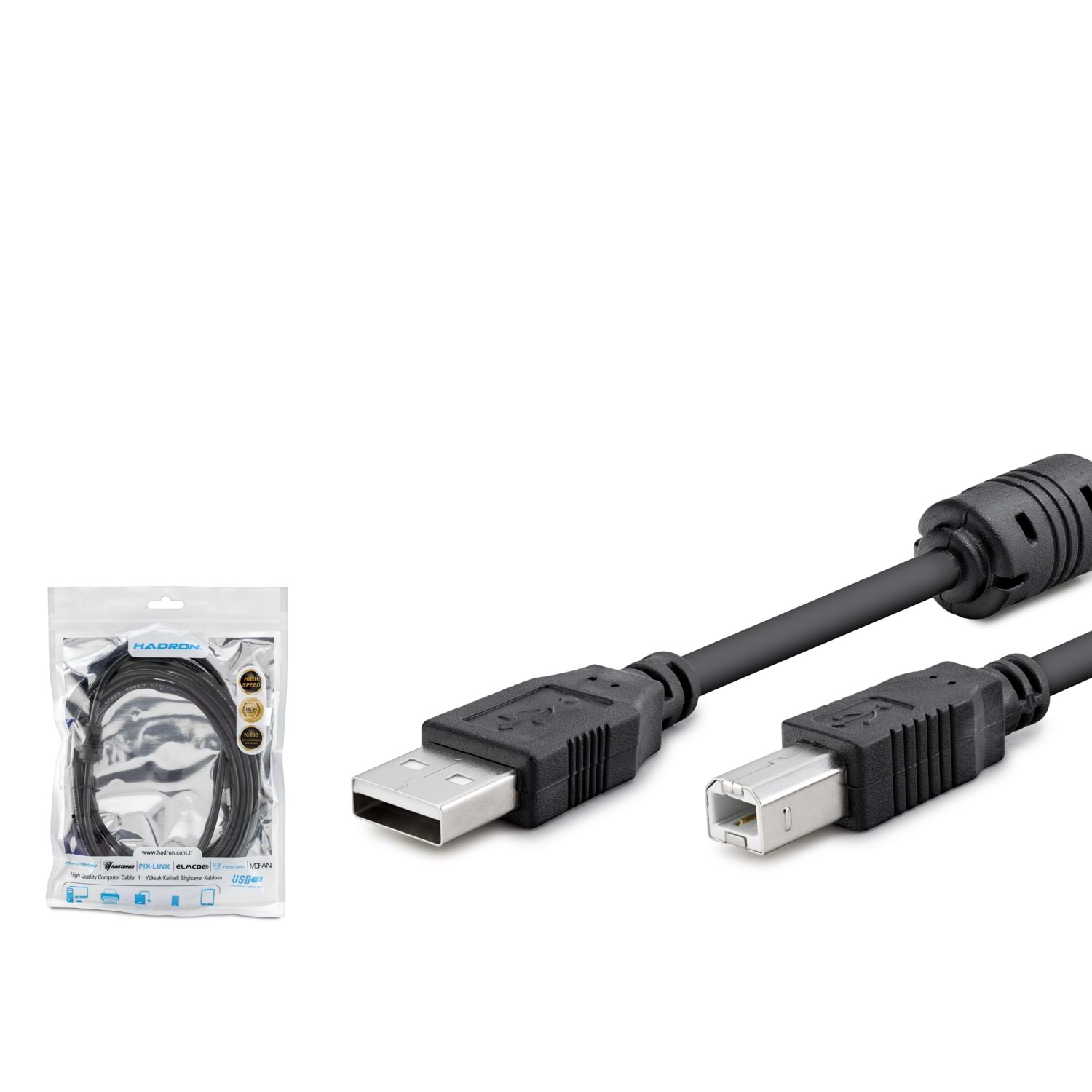 HADRON HDX7506 USB Printer Kablosu 3 m Siyah