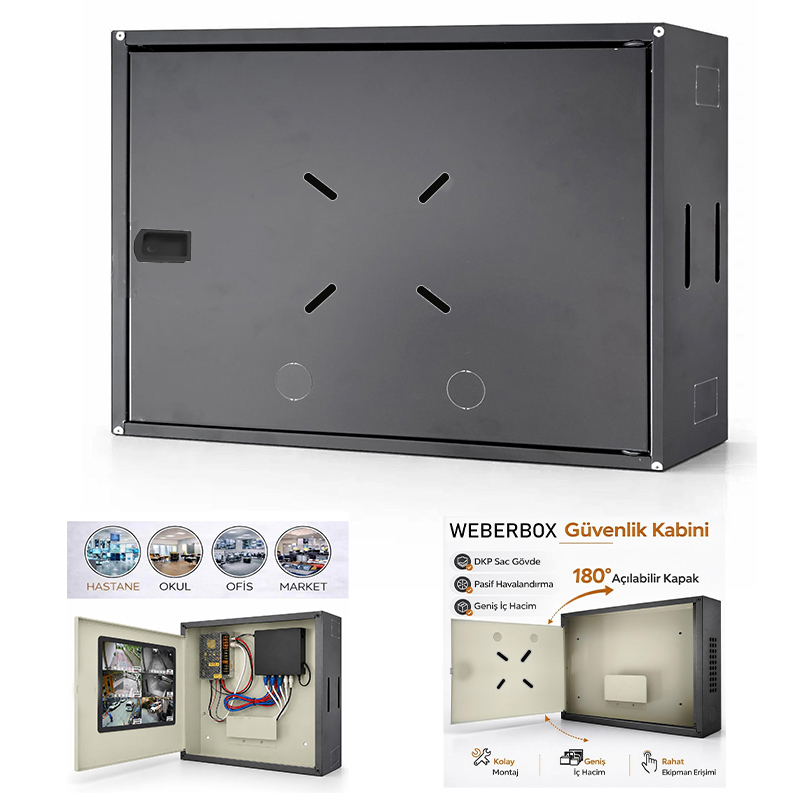 Dvr Nvr Dik Tip Kabin Pano Kabinet METALİK GRİ