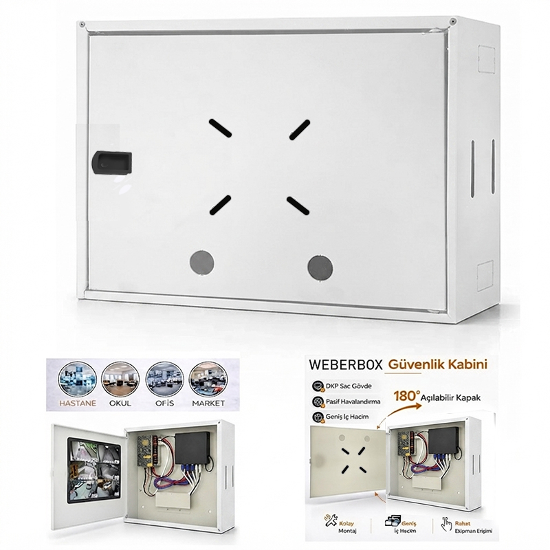 Dvr Nvr Dik Tip Kabin Pano Kabinet BEYAZ