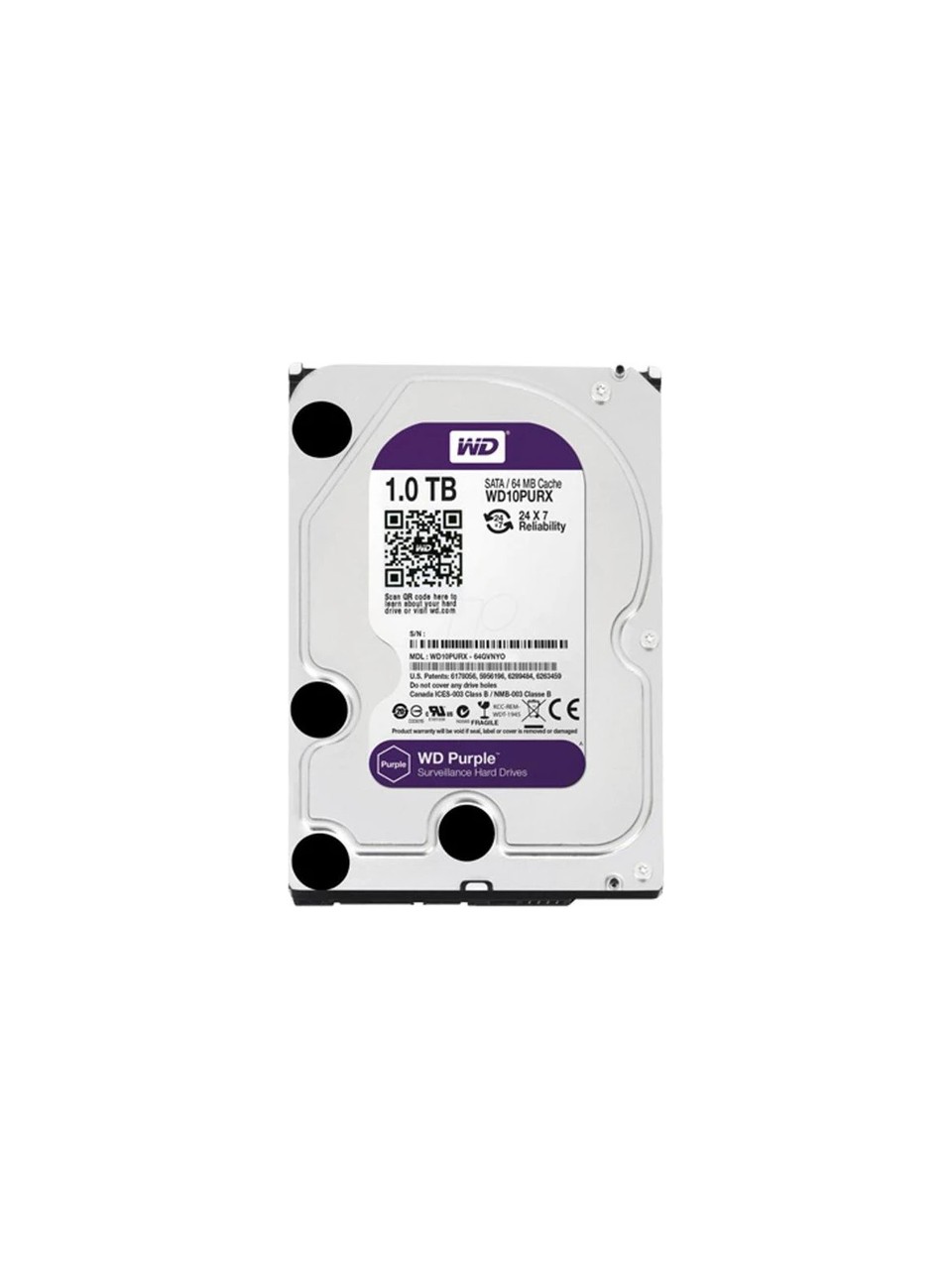 Western Digital Purple WD10PURZ SATA 3.0 5400 RPM 3.5" 1 TB Harddisk