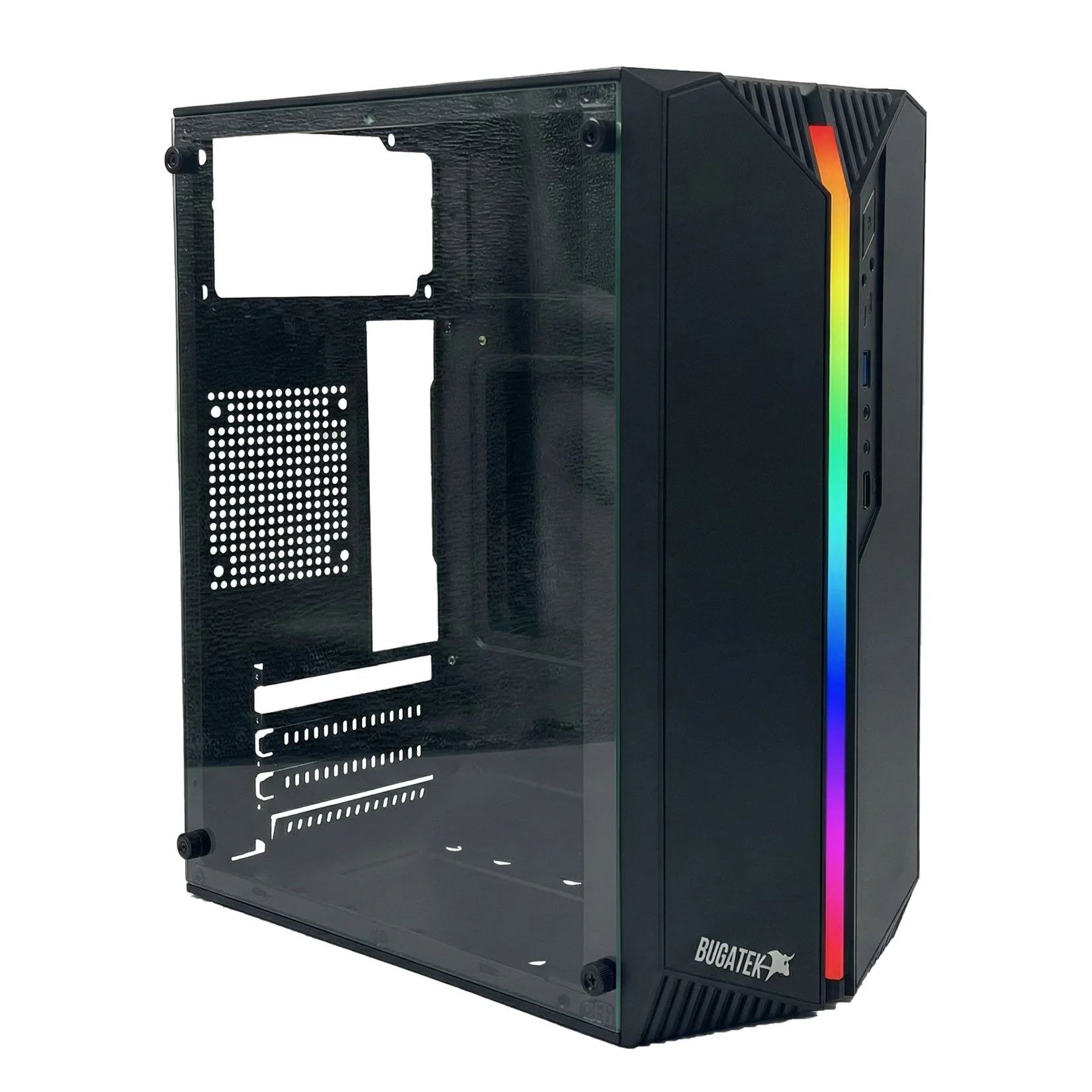 Bugatek BGYRGB USB 3.0 Micro-ATX RGB Temperli Cam Bilgisayar Kasası