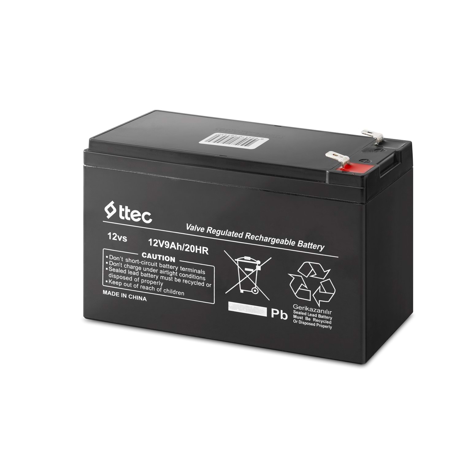 TTEC TT129 12V 9Ah Bakımsız Kuru Tip Akü