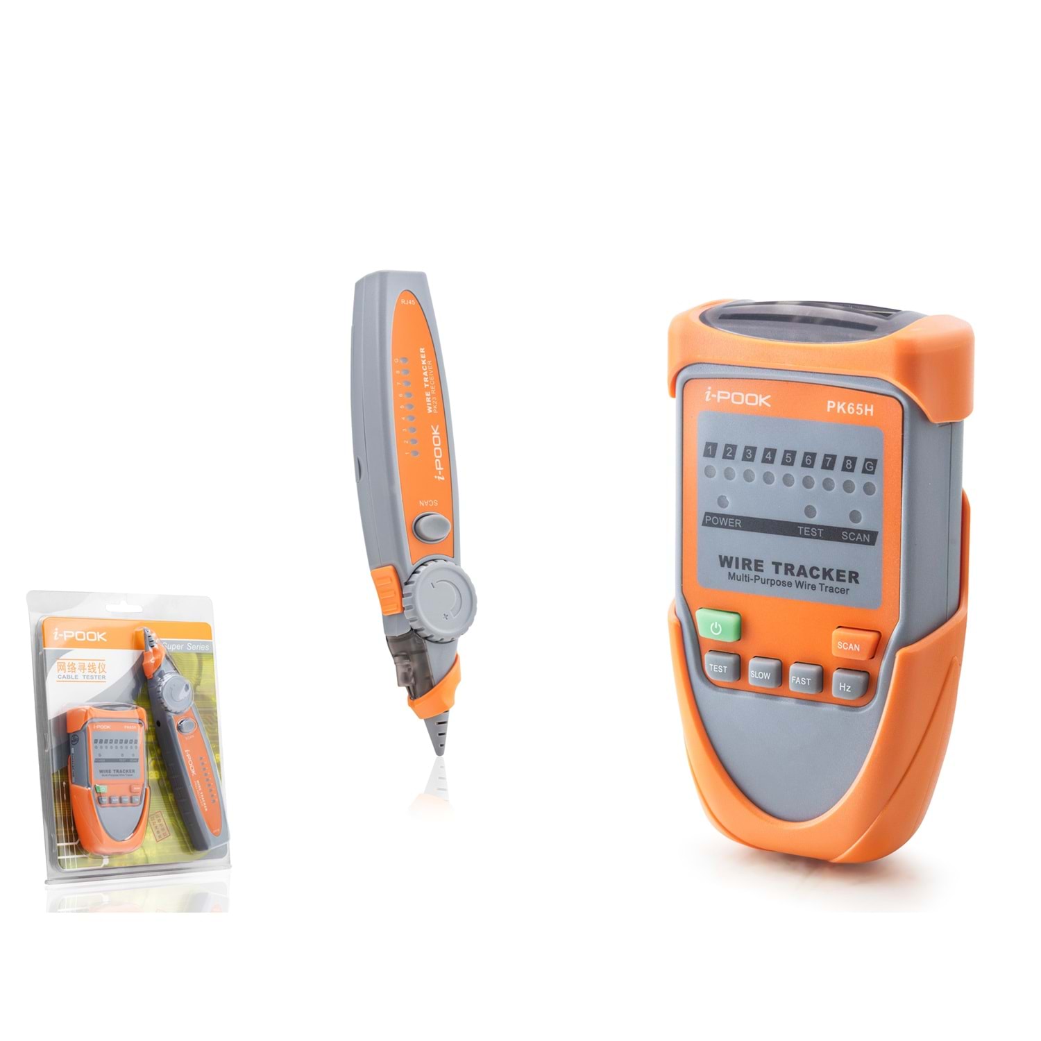 HADRON HDX6524 Wire Tracker Kablo Bulucu ve Network Tester Cihazı Turuncu Gri